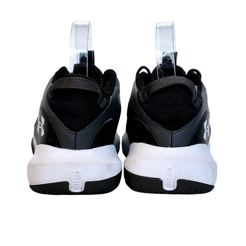 Under Armour Lockdown 6 Big Kids Basketball Shoes Sneakers Black White Size 5.5Y